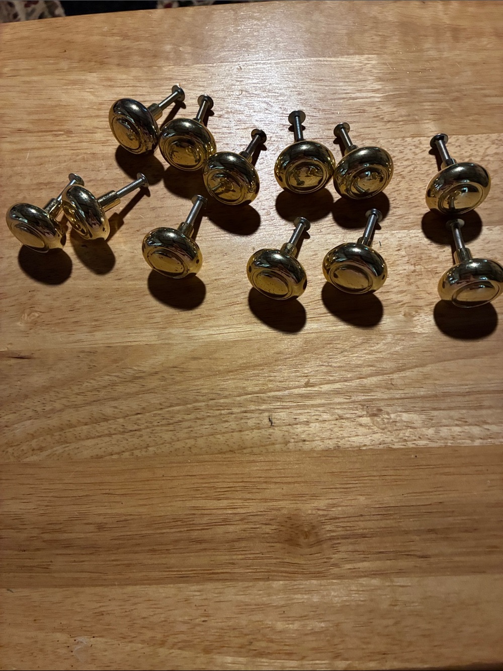 Set of 12 Round Gold Cabinet Knobs